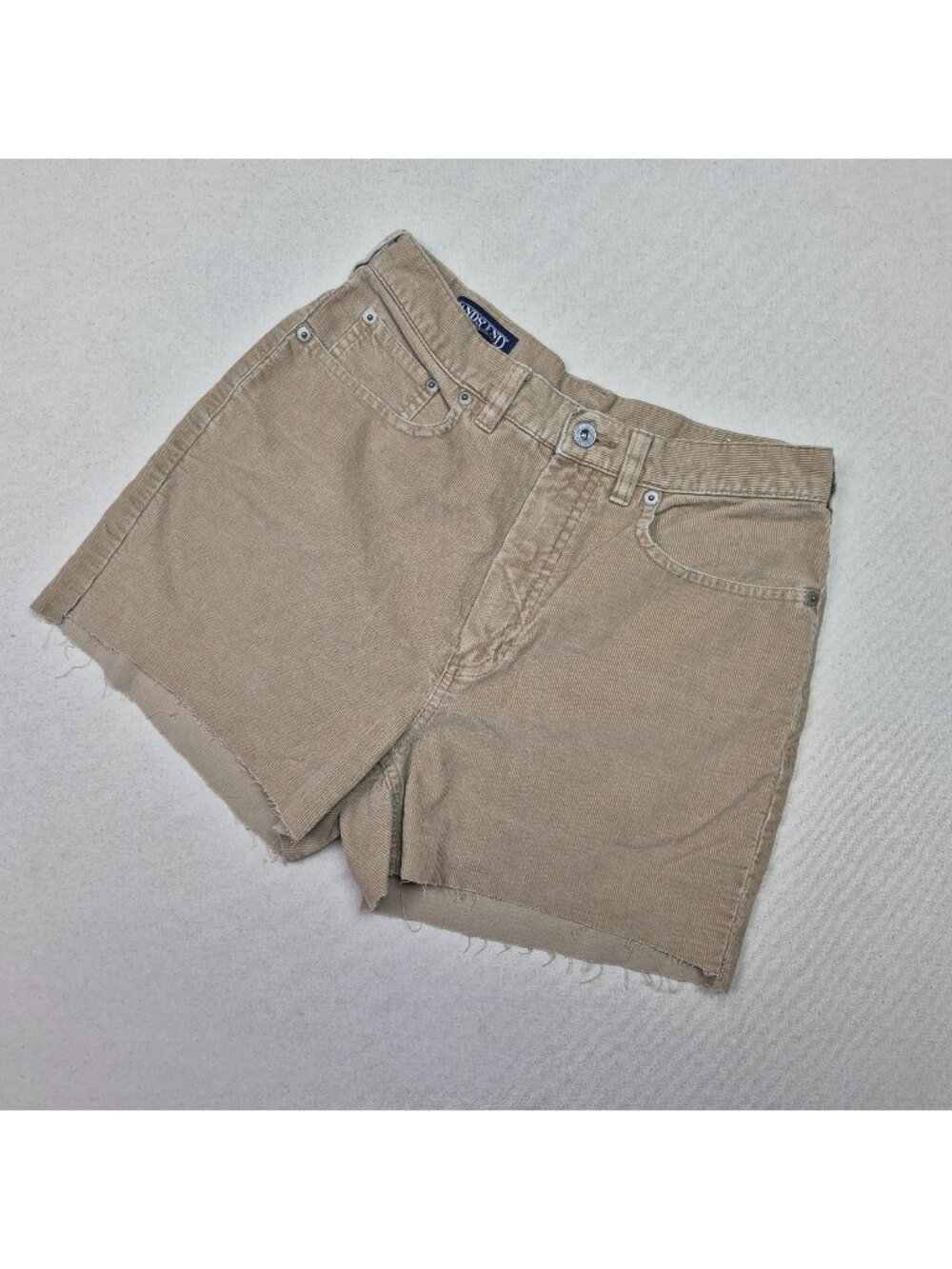 Land's End Womens Beige Corduroy Cut Off Shorts Sz 6 Preppy Boho Coastal Raw Hem